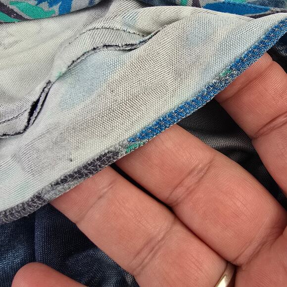 Silk One Shoulder Upcycled Halter Top US6 Needs Hem Repair - Picture 12 of 16